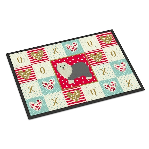 Carolines Treasures 18 x 27 in. Old English Sheepdog Love Indoor or Outdoor Mat CK5942MAT - main